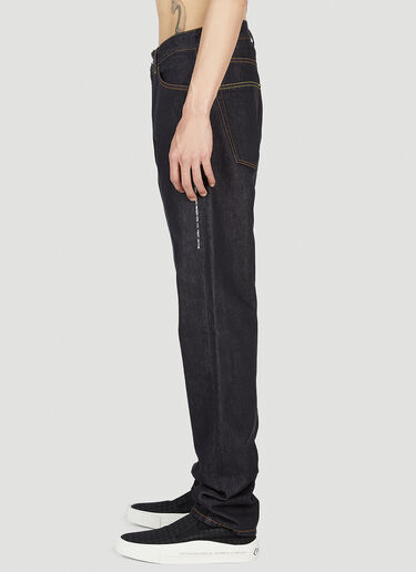 7 Moncler Fragment Text Print Jeans Black mfr0154004