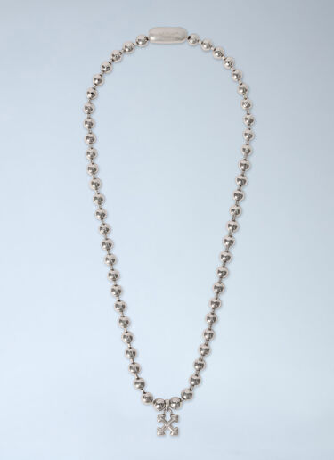 Arrow Ballchain Necklace Off-White Arrow Ballchain Necklace Silver ofw0162014