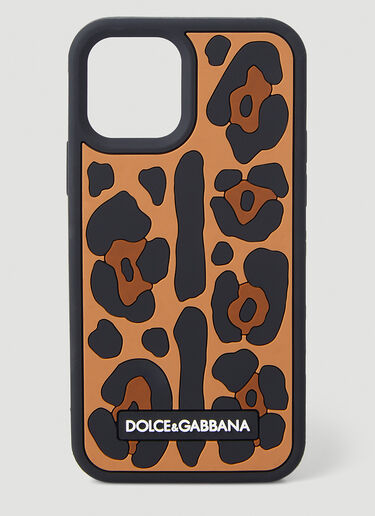Dolce & Gabbana ヒョウ柄 iPhone 12 ProMaxケース ブラウン dol0245044