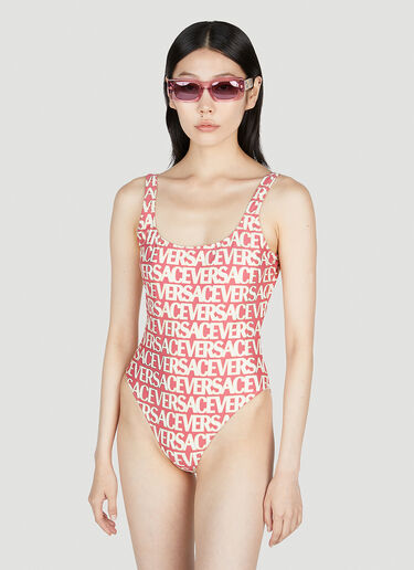 ロゴプリントスイムスーツ Versace ロゴプリントスイムスーツ ピンク vrs0253014