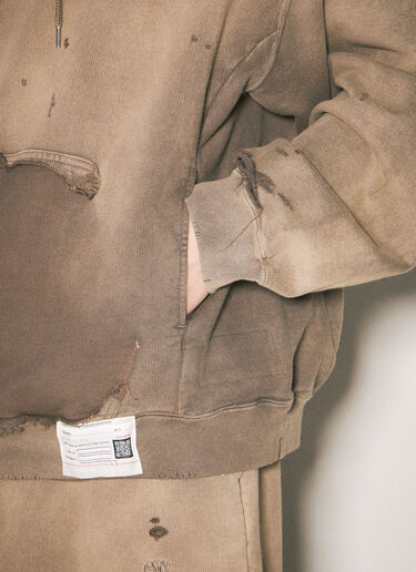 Maison Mihara Yasuhiro Sun Faded Hooded Sweatshirt Brown mmy0158010