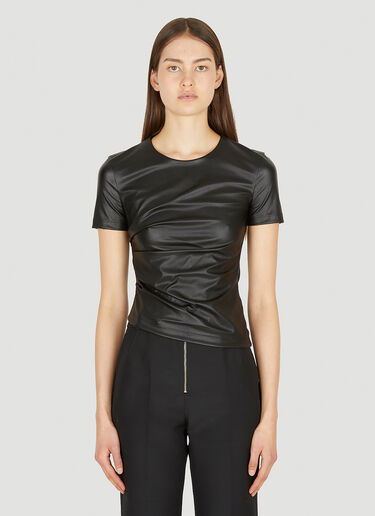 Helmut Lang Faux Leather T-Shirt Black hlm0250002