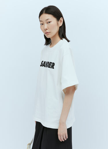 Jil Sander Logo Print T-Shirt White jil0247073