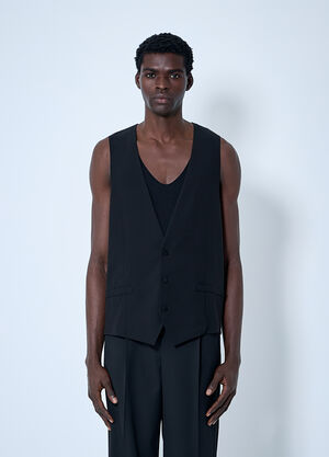 Jil Sander Silk Crepe Waistcoat Black jil0160001