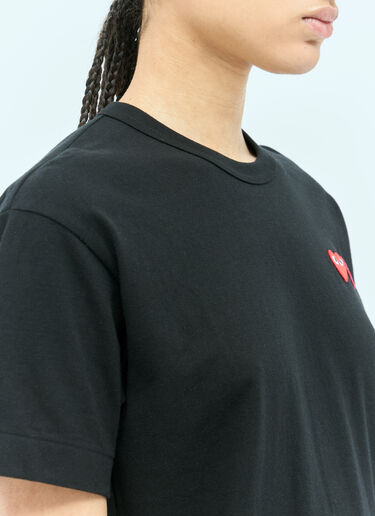 Comme Des Garçons PLAY Double Heart Logo Patch T-Shirt Black cpl0355019