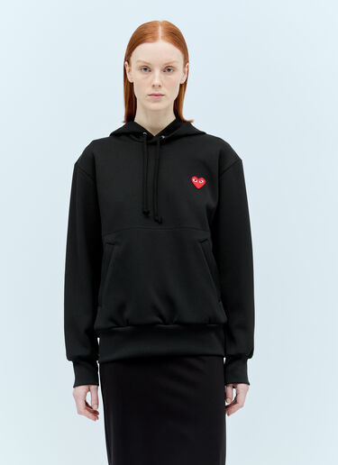 Comme Des Garçons PLAY Logo Patch Hooded Sweatshirt Black cpl0355025