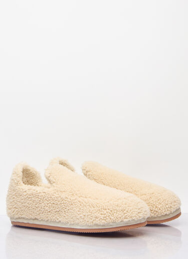 Moncler Snug Shearling Flats Cream mon0258032