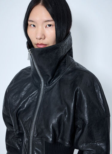 LN-CC® - Rick Owens: Dracuflight Textured-Leather Jacket - Black Rick Owens Dracuflight Textured-Leather Jacket Black ric0265007