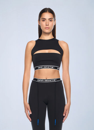 Logo Motif Cut Out Top Off-White Logo Motif Cut Out Top Black ofw0262042