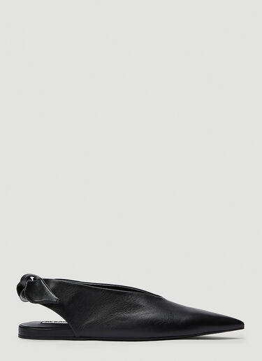 Jil Sander Knotted Leather Flats Black jil0243018