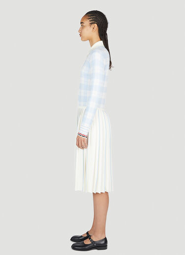 Thom Browne Hairline Check Pleated Polo Dress Natural thb0251014