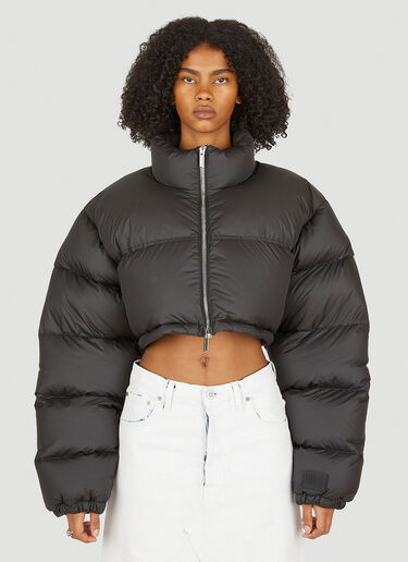 Women's Black Cropped Puffer Jacket