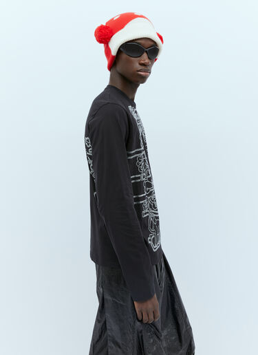 Walter Van Beirendonck Rhinestone Embellished Long Sleeve T-Shirt Black wlt0154014