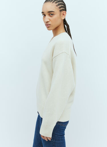 TOTEME V Neck Wool-Cashmere Sweater Beige tot0255033