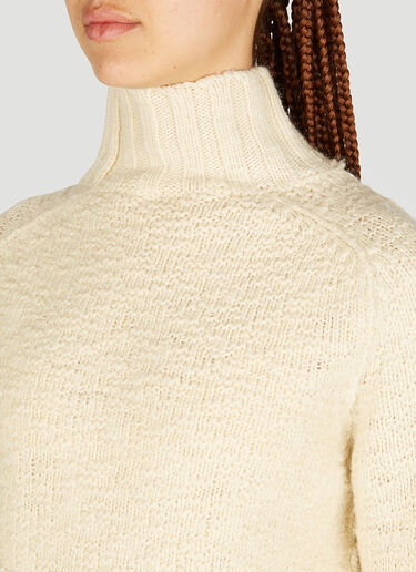 Jil Sander+ High neck Textured Knit Sweater Beige jsp0253004