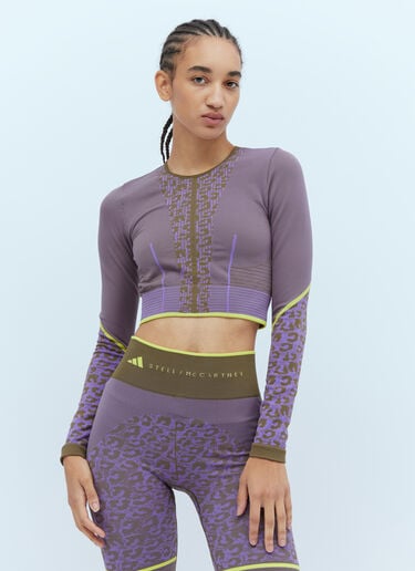 adidas by Stella McCartney TrueStrength Seamless Yoga Long-Sleeve Top Purple asm0254019
