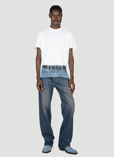 Y/Project x Jean Paul Gaultier Trompe L'Oeil Belt T-Shirt White ypg0152008