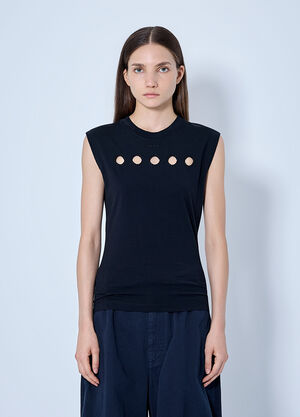 Marni Sleeveless Top with Cut-out Detailing Black mni0266004