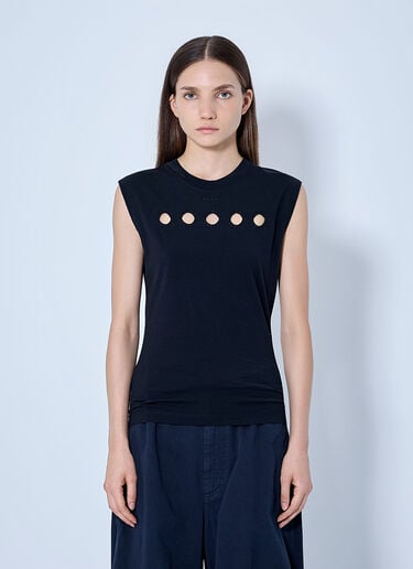 LN-CC® - Marni: Sleeveless Top with Cut-out Detailing - Black Marni Sleeveless Top with Cut-out Detailing Black mni0266004