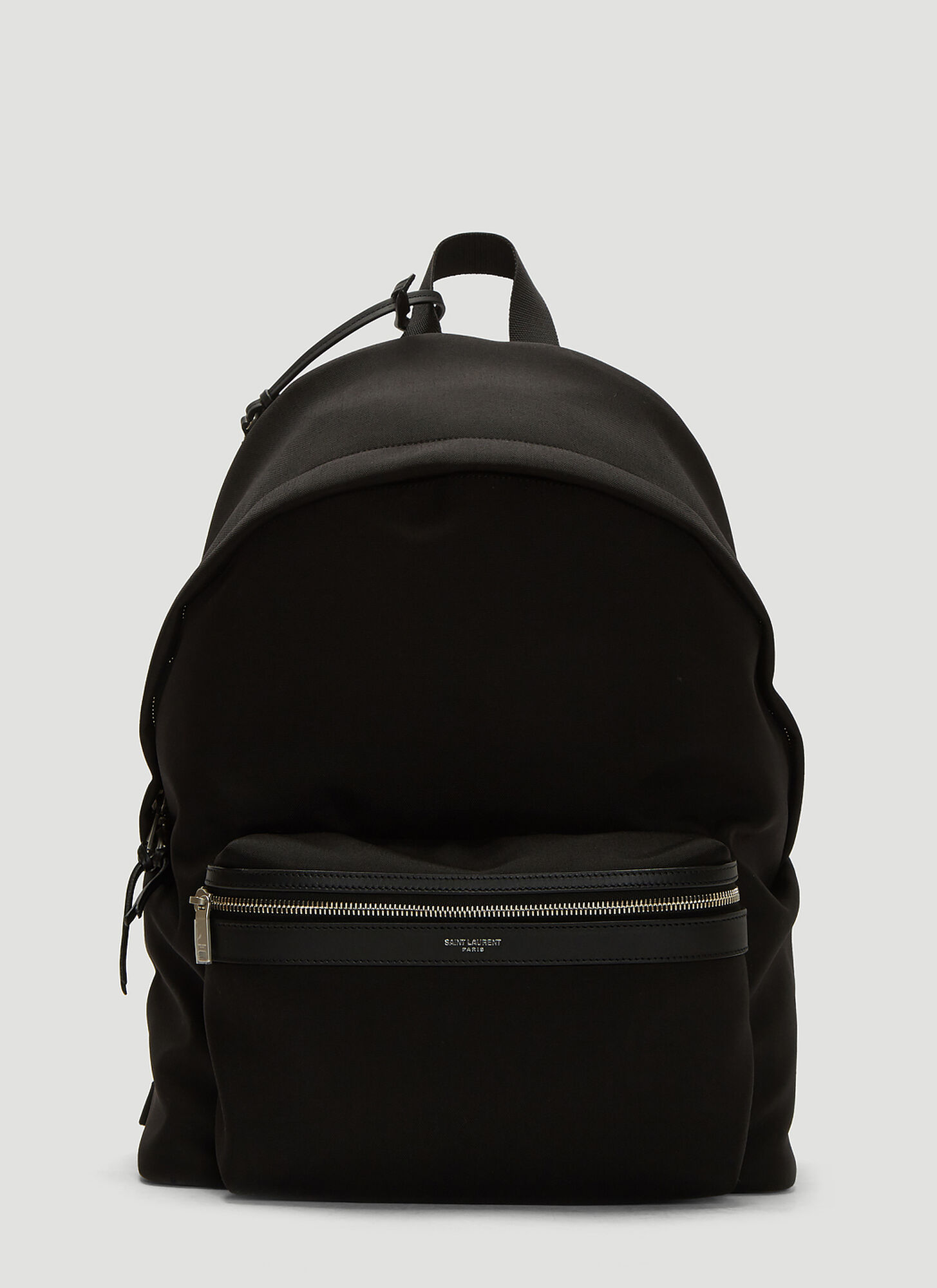 Saint Laurent City Canvas Backpack In Black