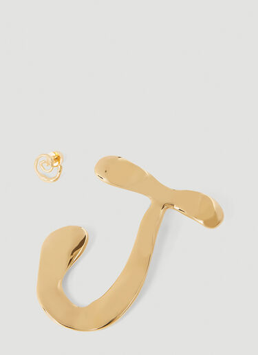 Jacquemus 레 크레올 J 비대칭 이어링 골드 jac0251109