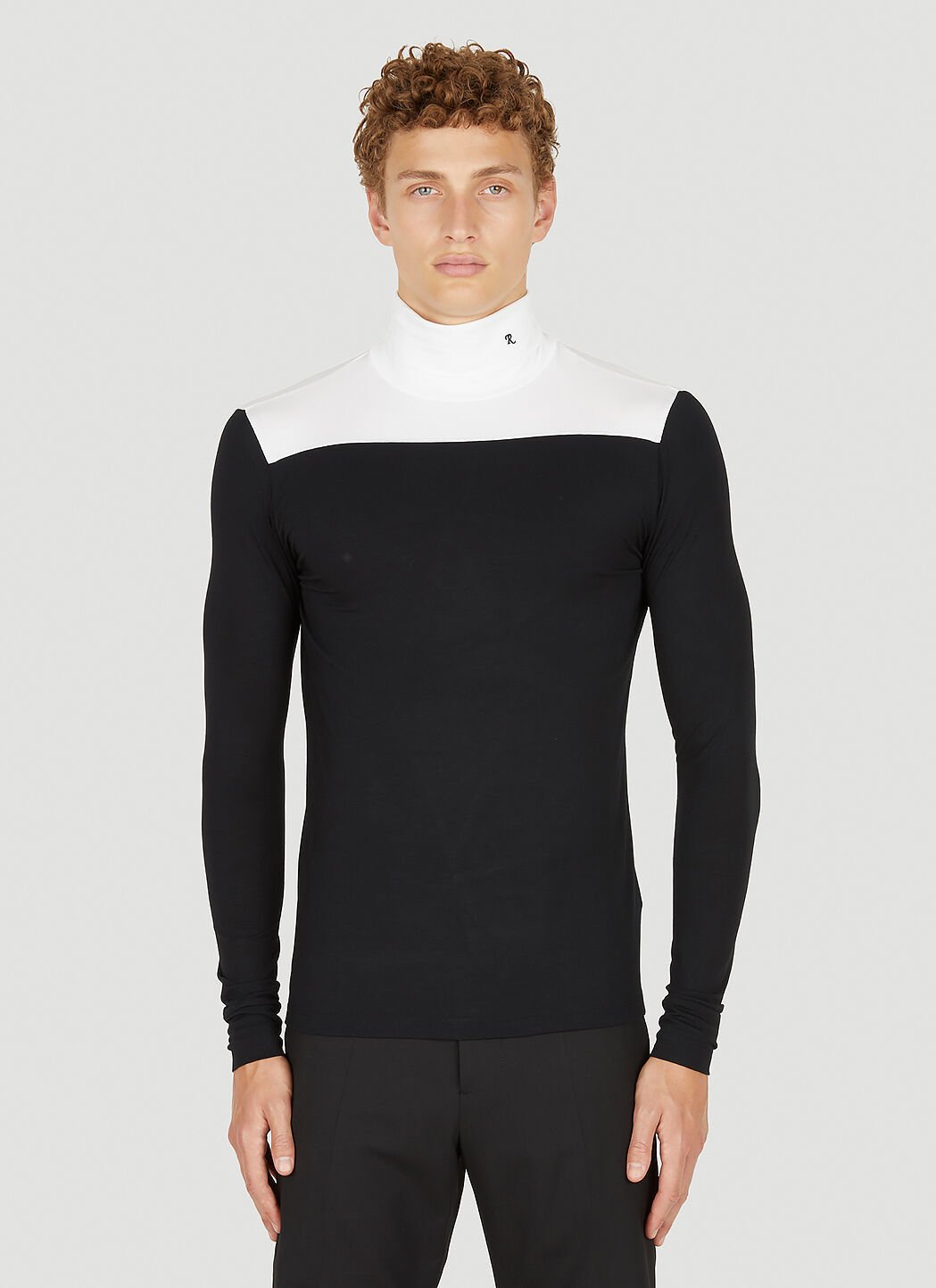 Raf Simons x Fred Perry Colour Block Long Sleeved Top Black rsf0152002