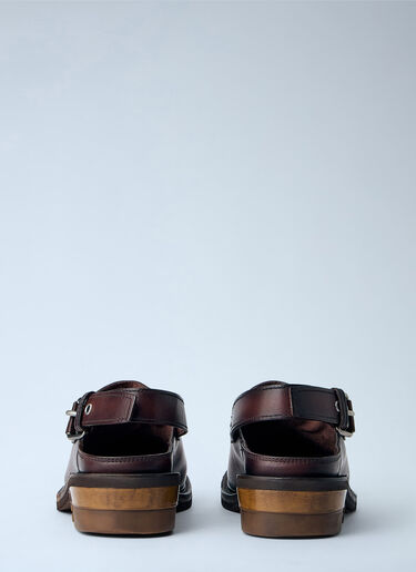 Miu Miu Foule Leather Mules Brown miu0264113