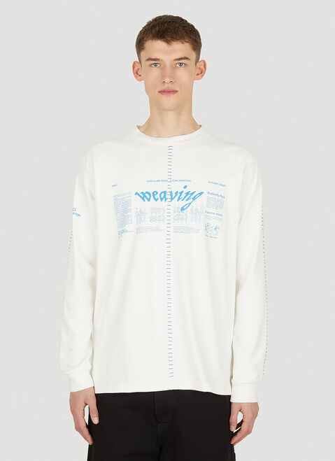 Space Available Artisan Weaving T-Shirt Blue spa0350010