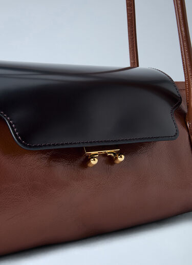 LN-CC® - Marni: Trunkette Leather Shoulder Bag - Brown Marni Trunkette Leather Shoulder Bag Brown mni0266011