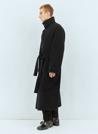 Lemaire Wrap Wool Coat Black lem0158001