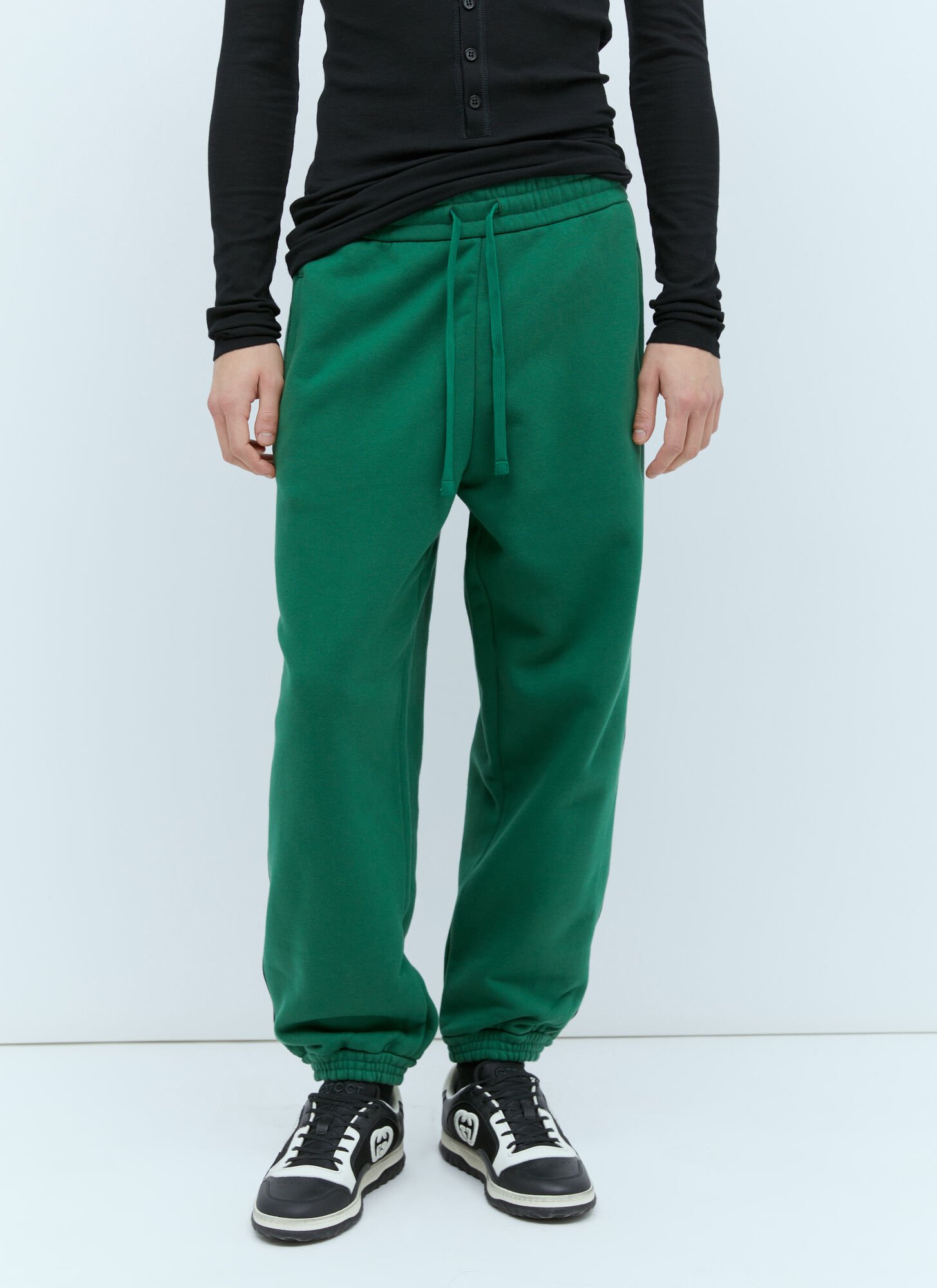 Shop Gucci Web Track Pants In Green