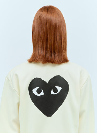 Comme Des Garçons PLAY Logo Patch Zip-Up Sweatshirt Beige cpl0355026