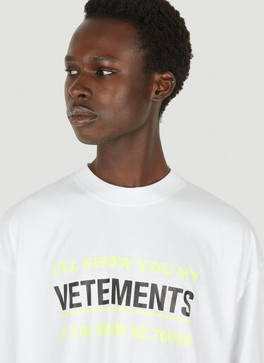 Show Me Logo T-Shirt VETEMENTS Show Me Logo T-Shirt White vet0150012