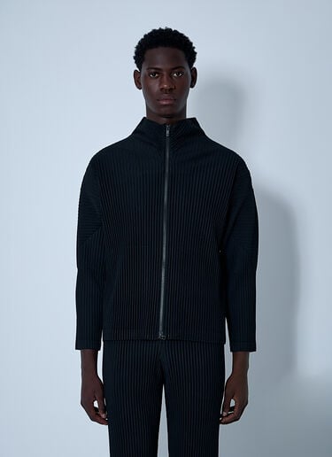 Homme Plissé Issey Miyake Pleated Zip-Up Jacket Black hmp0161014