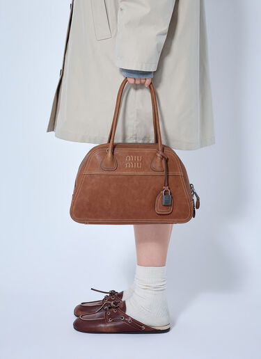 Miu Miu Vivant Suede Handbag Brown miu0266027