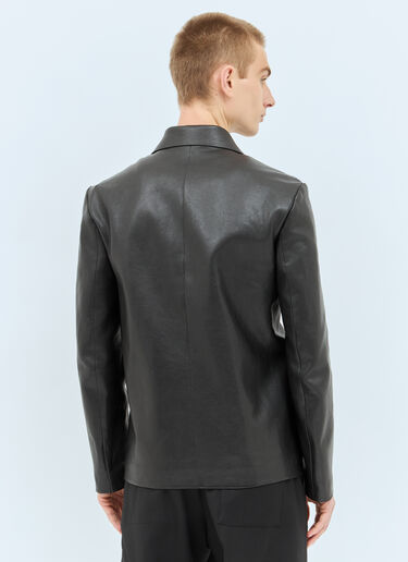 The Row Brodie Leather Blazer Black row0158003