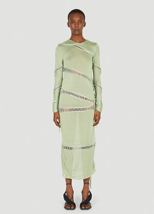Isa Boulder Puzzle Long Sleeve Dress Green isa0249005
