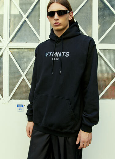 VTMNTS Paris Crystal Logo Hooded Sweatshirt Black vtm0354005