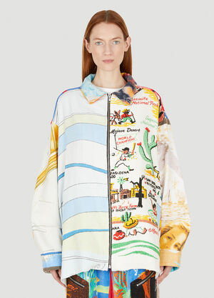 Rave Review Harrington Patchwork Jacket Blue rav0349002