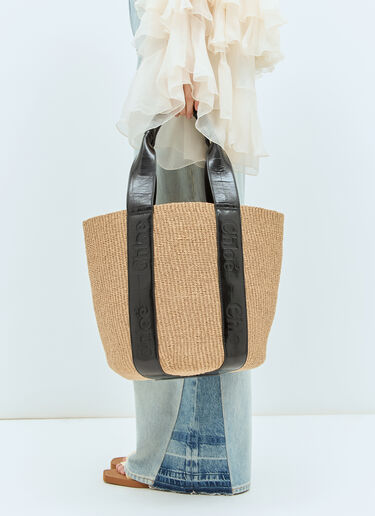 Chloé Large Woody Basket Tote Beige chl0258029