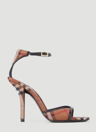 Burberry Wendy Check High Heel Sandals Brown bur0252024