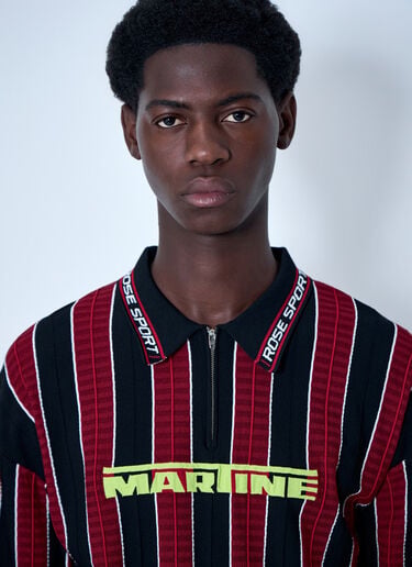 Martine Rose Striped Polo Sweatshirt Red mtr0164017