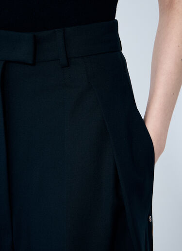 Sportmax Wide-Leg Wool Pants Black spx0259002
