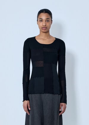 LIMI Feu Patchwork Long T-Shirt Black lmf0264012