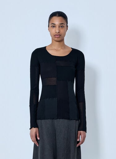LIMI Feu Patchwork Long T-Shirt Black lmf0264012