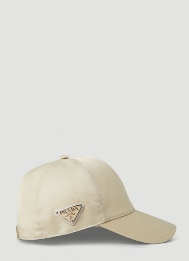 Prada Logo Plaque Baseball Cap Beige pra0148014