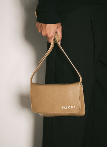 Marni Marni Mending Leather Shoulder Bag Brown mni0157015