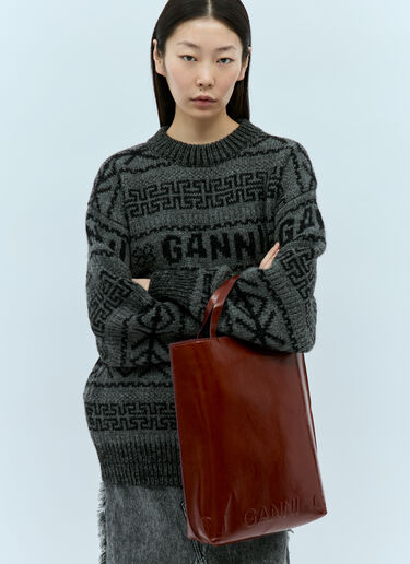 Banner Medium Tote Bag GANNI Banner Medium Tote Bag Brown gan0254019