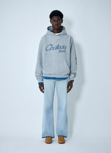Gallery Dept. Distressed Chateau Raunch Hooded Sweatshirt Grey gdp0160062
