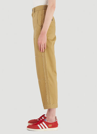 Ader Error Raw-Edge Pants Brown adr0344002